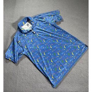 Greater Half Shirt Mens Medium Blue GH Miltary Performance Stretch Golf Polo